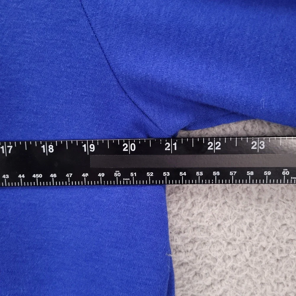 ADIDAS Sweater Mens Size LARGE Essentials Fleece Blue Colorblock Logo Hoodie‎